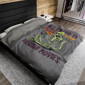 Velveteen Plush Blanket, halloween blanket, movie and horror movie blanket