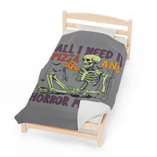 Load image into Gallery viewer, Velveteen Plush Blanket, halloween blanket, movie and horror movie blanket
