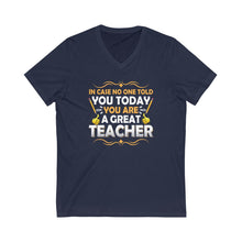 Load image into Gallery viewer, Teacher Great Unisex Short Sleeve V-Neck Tee
