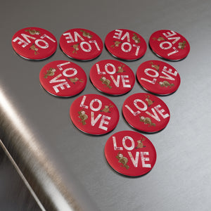 Button Magnet, Love magnet,gift idea,teacher gift idea,Round (1 & 10 pcs)
