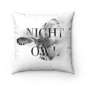 OWL Spun Polyester Square Pillow Case