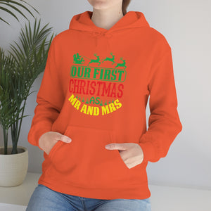 Our First Christmas Mr & Mrs, Christmas first time couple Hooded,Unisex Heavy Blend™ Hooded Sweatshirt
