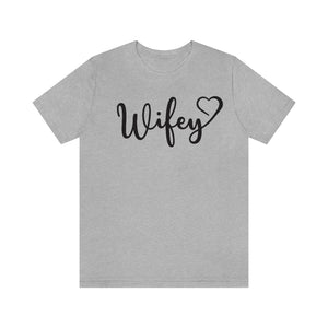Printswear Wifey shirt, Wedding gift idea, Wifey husband t shirt, Set Wifey husband shirt wife shirt Unisex Jersey Short Sleeve Tee