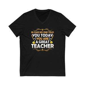 Teacher Great Unisex Short Sleeve V-Neck Tee