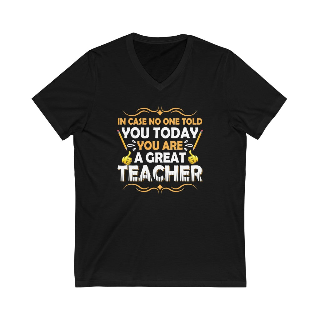 Teacher Great Unisex Short Sleeve V-Neck Tee