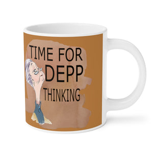 Printswear Personalized Mug, Depp thinking mug, gift for depp fan, birthday depp fan,Ceramic Mugs (11oz\15oz\20oz)