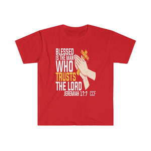 Printswear Blessed the man Shirt, the man who trust god shirt, gift for fathers day gift birthday gift Unisex Softstyle T-Shirt