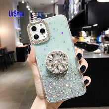 Load image into Gallery viewer, Bling Clear Phone Case For iphone 11 Pro Max X 8 7 6 6S Plus XR XS MAX SE 2020 Thin Slim Transparent Diamond Stand Holder Cases
